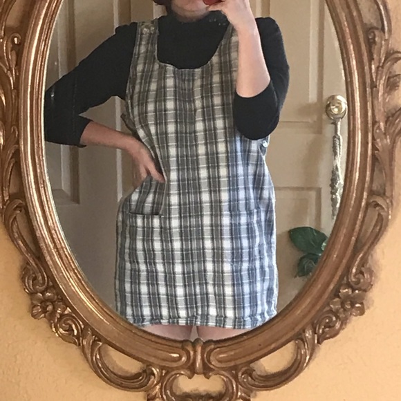 Vintage Plaid Overall Dress - Picture 2 of 4